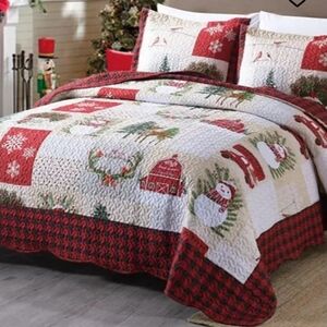 Cielo Luxury Quilt Set - Red and White